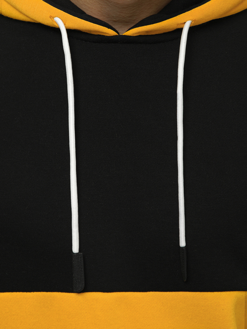 Bluza z kapturem męska czarno-żółta OZONEE JS/KS2165