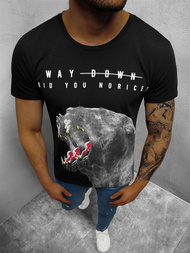 T-Shirt męski czarny OZONEE O/1298