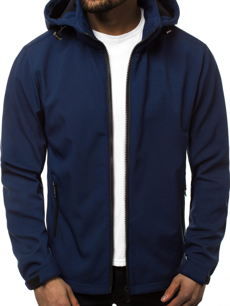 Kurtka softshell męska z kapturem granatowa OZONEE JS/56008