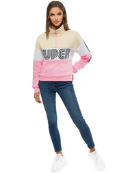 Жіноча Толстовка бежева-ніжно рожева OZONEE JS/B26019