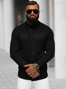 Sweter męski kardigan czarny OZONEE NB/MM6011/4Z