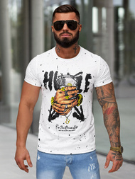 T-shirt męski slim fit biały OZONEE JS/8B1389/1