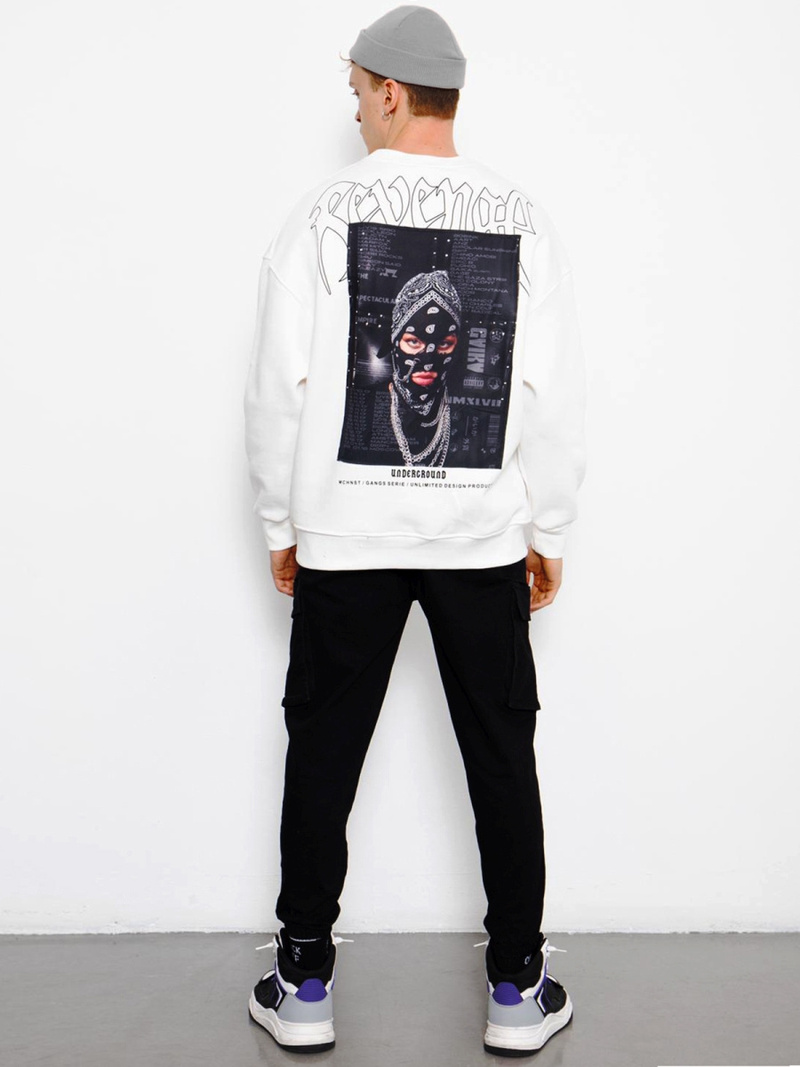 Bluza męska oversize ecru OZONEE MACH/M3288