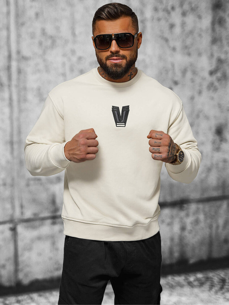 Bluza oversize beżowa OZONEE O/SWE23034