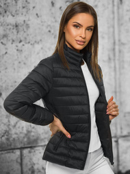 Kurtka przejściowa damska pikowana czarna OZONEE JS/M20311/392