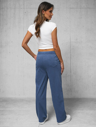 Spodnie jeansowe damskie wide leg niebieskie OZONEE O/330098