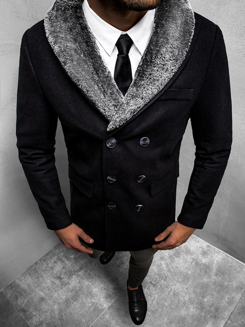 Пальто чоловіче Чорне OZONEE O/5626