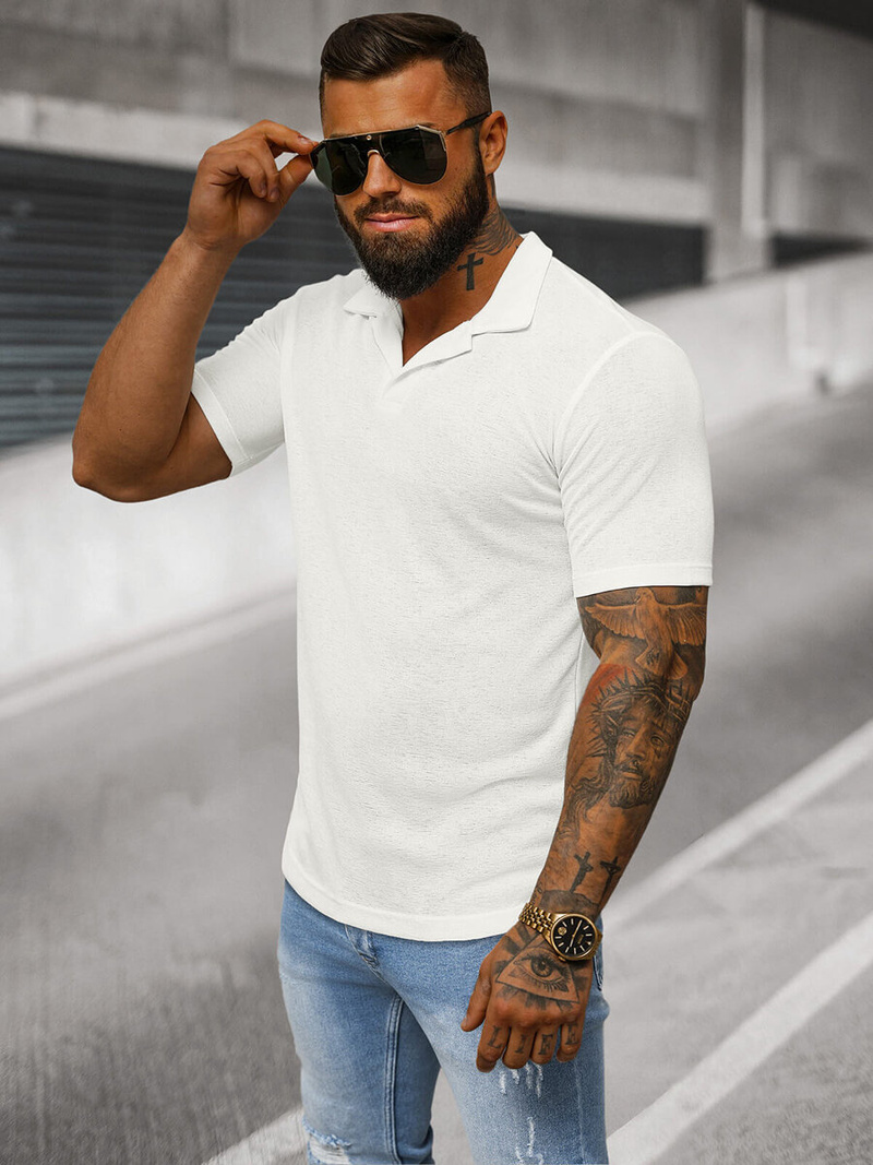 Koszulka męska polo biała OZONEE O/L1454