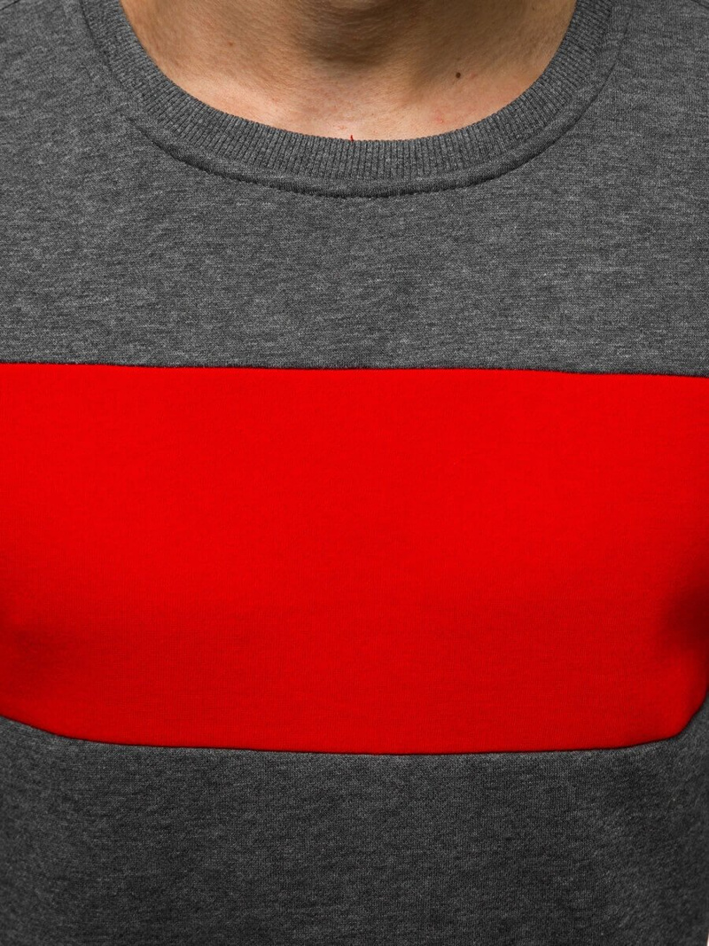 Bluza męska grafitowo-czerwona OZONEE JS/2021/18Z