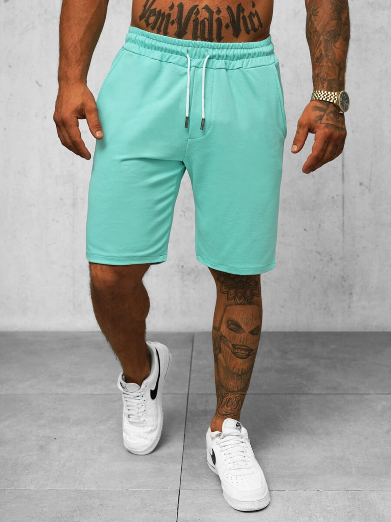 Spodenki dresowe męskie miętowe OZONEE O/1425SP