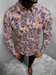 Koszula męska beżowa OZONEE B/G45