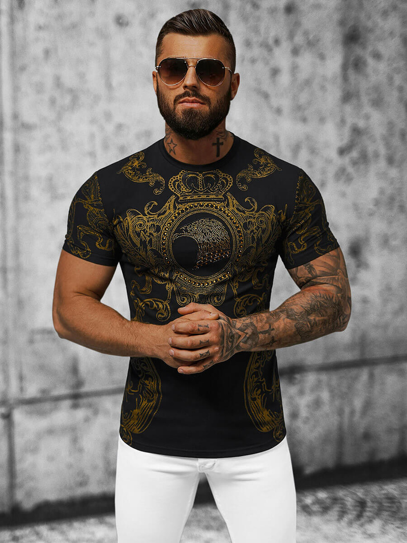 Футболка чоловіча Чорна OZONEE NB/MT3052