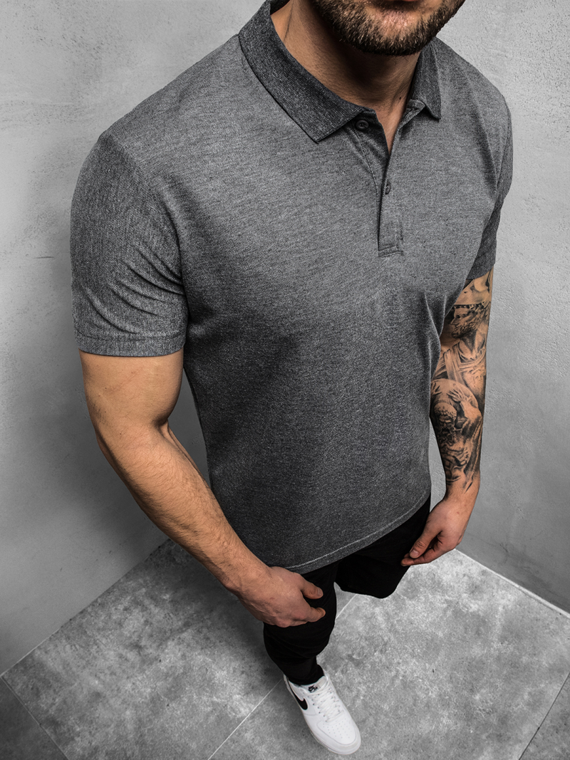 Koszulka polo męska grafitowa OZONEE JS/GD01Z