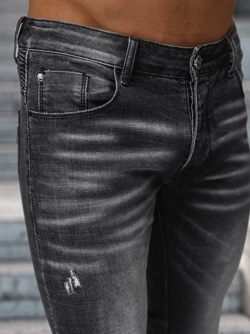 Spodnie jeansowe męskie slim fit czarne OZONEE NB/MP0070N