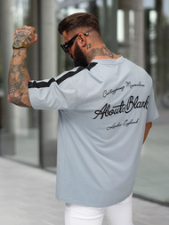 T-shirt męski loose fit jasno-niebieski OZONEE O/QQ1195