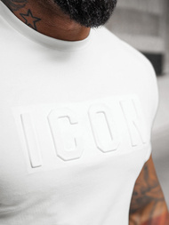 T-shirt męski slim fit biały OZONEE NB/MT3111