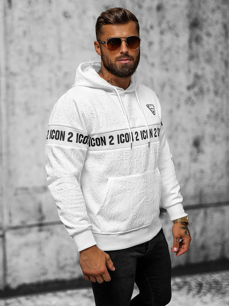 Толстовка чоловіча біла OZONEE JS/3B573