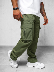 Spodnie męskie cargo wide leg khaki OZONEE O/G3179Z