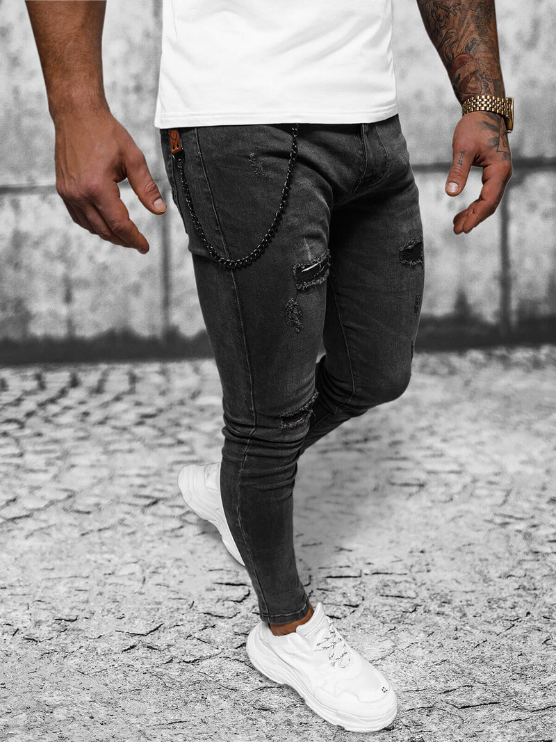 Чоловічі джинси Чорнi OZONEE DR/TF218