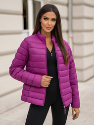 Kurtka damska pikowana ciemno-różowa OZONEE JS/11Z8170