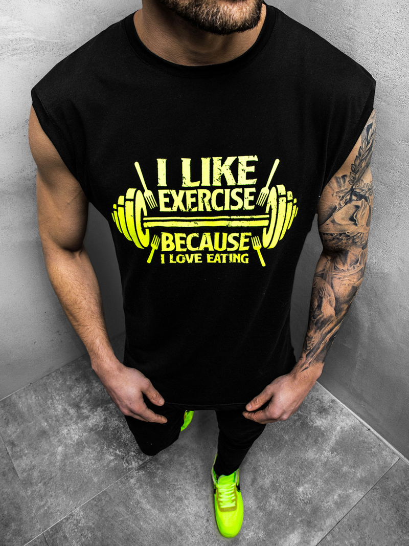 Koszulka bez rękawów męska czarno-żółta OZONEE MACH/M1210Z