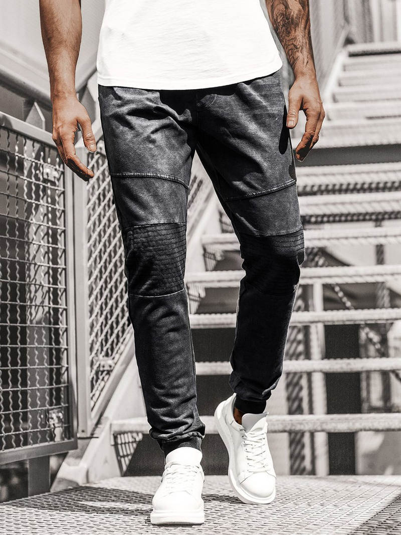 Spodnie męskie jogger czarne OZONEE JS/KK1022