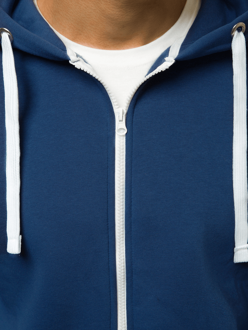 Bluza męska rozpinana z kapturem granatowa OZONEE O/11039