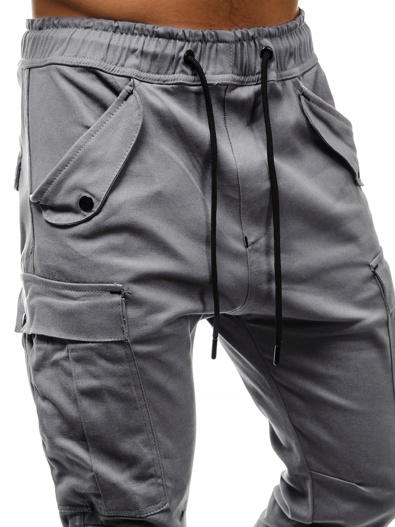 Spodnie męskie chino joggery szare OZONEE A/1005