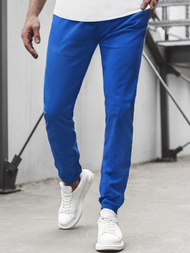 Spodnie męskie chino joggery kobaltowe OZONEE JB/JP1145/6