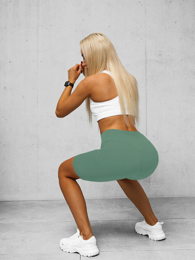 Legginsy krótkie damskie kolarki miętowe OZONEE O/K5-J