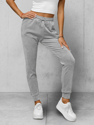 Spodnie dresowe damskie welurowe szare OZONEE JS/8K1532/2