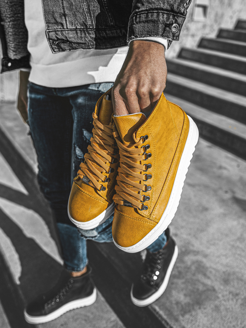 Sneakersy wysokie camelowe OZONEE W/034