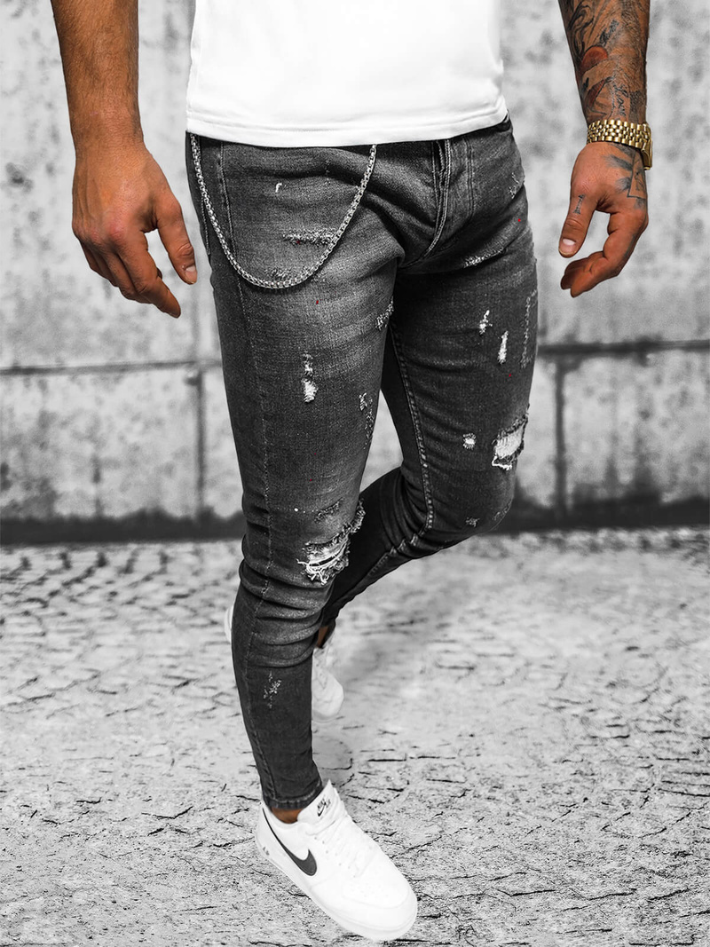 Чоловічі джинси чорнi OZONEE O/MB463