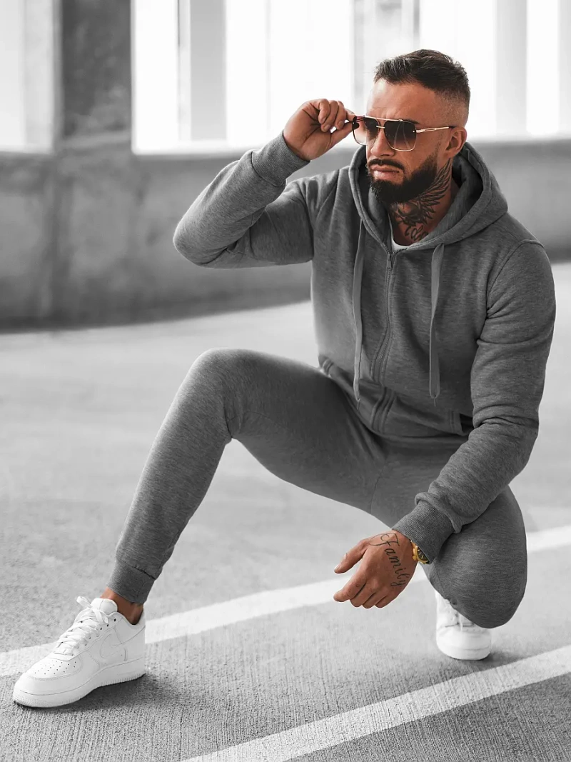 Спортивний костюм чоловічій графіт OZONEE JS/68C10386/5Z