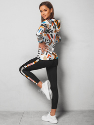 Komplet sportowy dwuczęściowy damski biało-czarny OZONEE O/20681Z