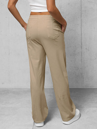 Spodnie jeansowe damskie wide leg beżowe OZONEE O/330097