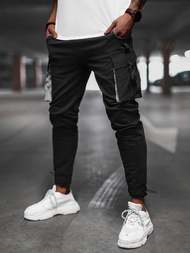 Spodnie męskie chino jogger materiałowe czarne OZONEE B/21203004Z