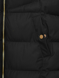 Kurtka zimowa damska długa pikowana czarna OZONEE JS/5M3231/392Z