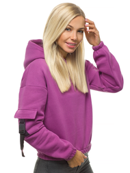 Bluza damska z kapturem ciemno-fioletowy OZONEE O/12104