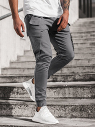 Spodnie męskie chino joggery szare OZONEE G/2788