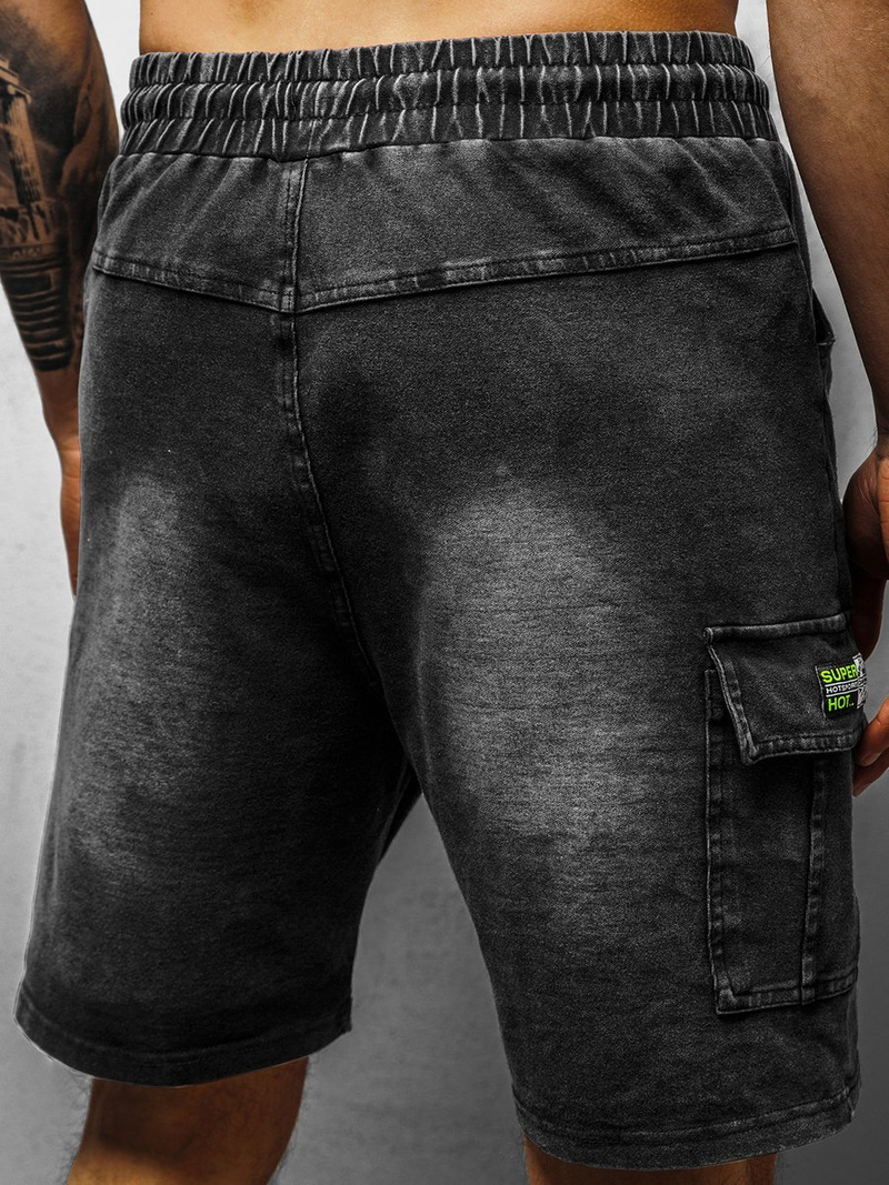 Spodenki męskie jeansowe czarne OZONEE JS/KK1078Z