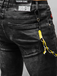 Spodnie jeansowe męskie czarne OZONEE DR/TF098Z