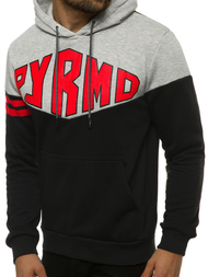 Bluza z kapturem męska szaro-czarna OZONEE JS/KS2133
