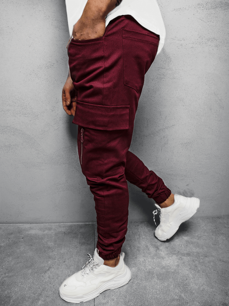 Штани чоловічі джоггери Бордові OZONEE O/11104