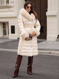 Płaszcz zimowy damski beżowy OZONEE JS/5M3160/254/BZ