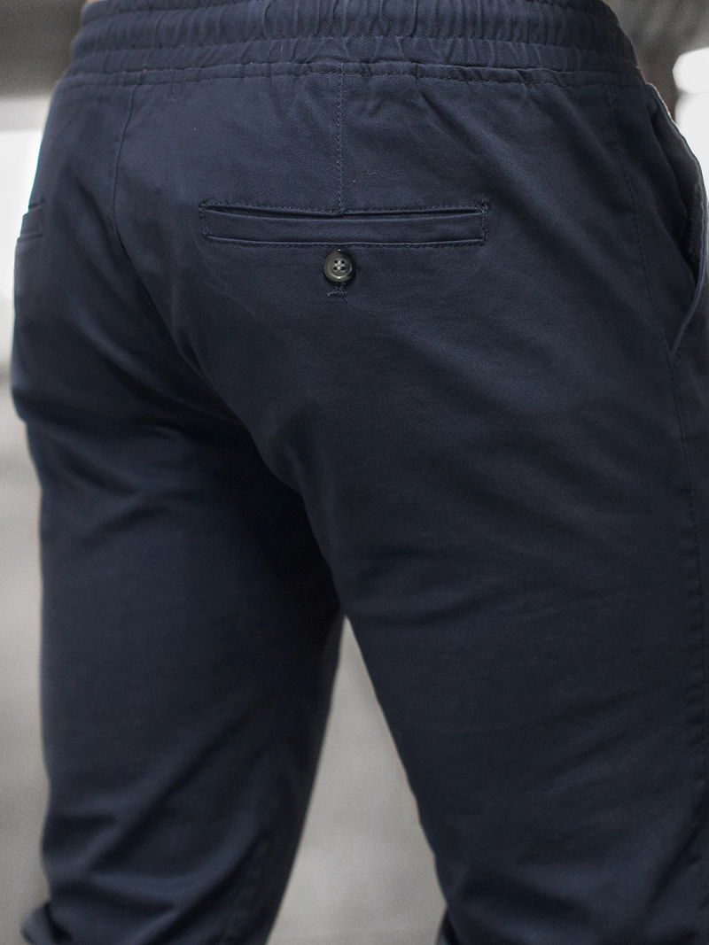 Spodnie męskie chino joggery ciemno-granatowe OZONEE JB/JP1145/9