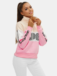 Bluza damska beżowo-jasnoróżowa OZONEE JS/B26019Z