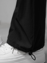 Spodnie damskie z szeroką nogawką czarne OZONEE O/TT00375/2