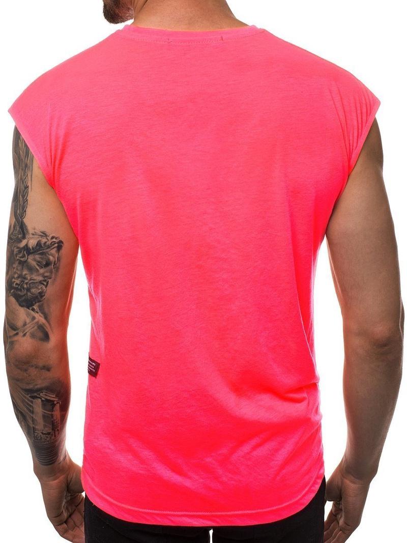 Koszulka bez rękawów męska różowy-neon2 OZONEE O/1265Z