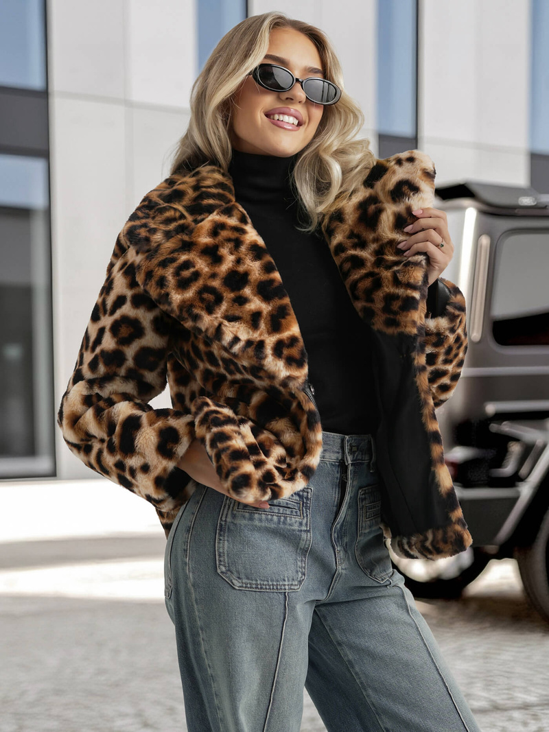 Жіноча куртка бежево-коричнева OZONEE JS/61M8500/158